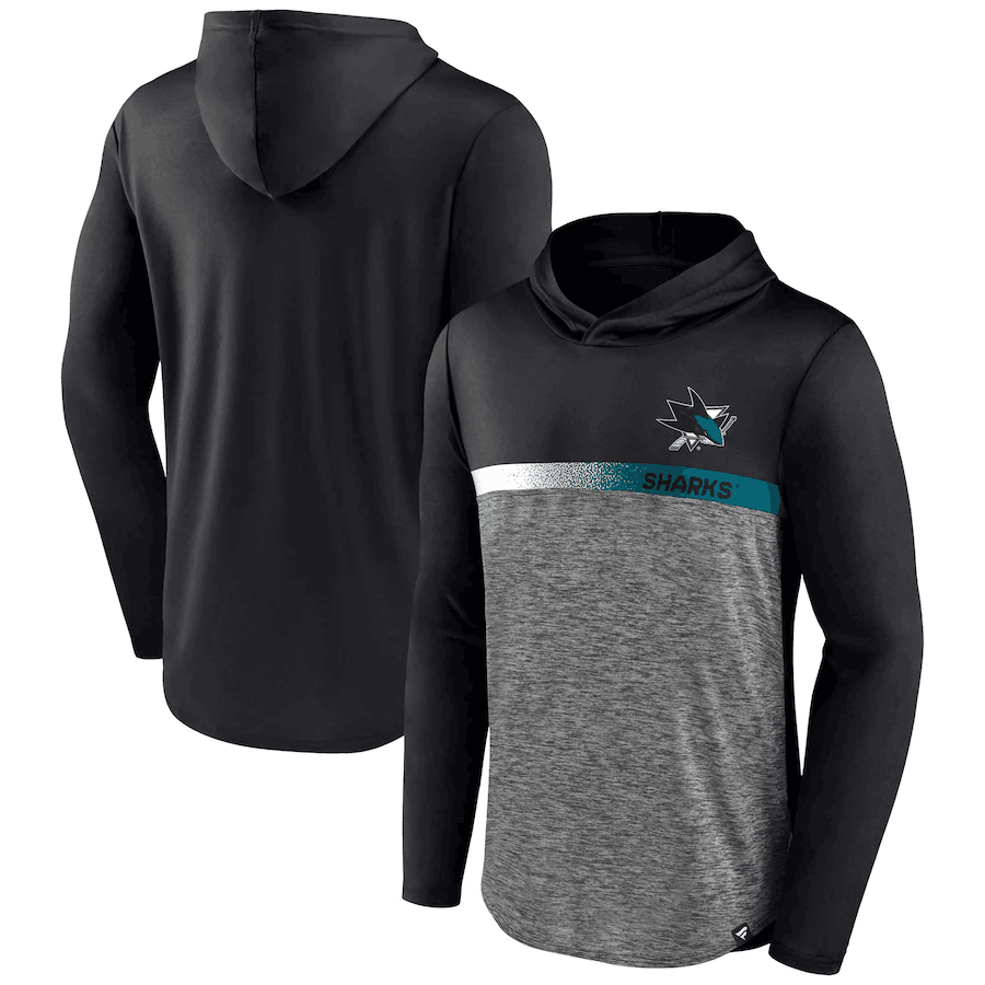 Men's San Jose Sharks Black Podium Defender Pullover Hoodie